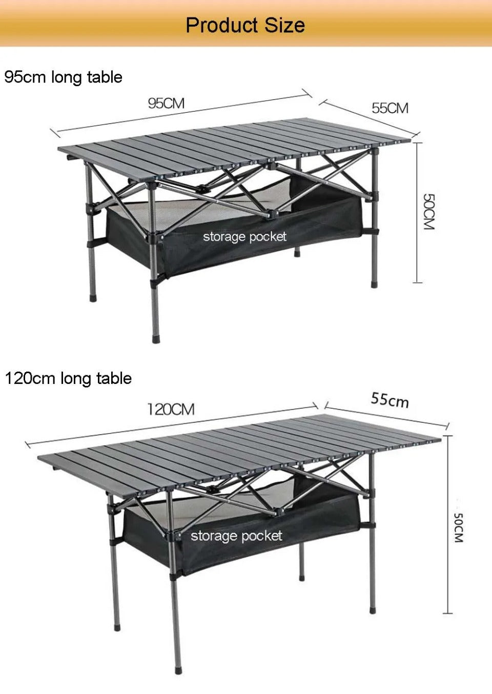 Outdoor Folding Long Table Tourist Portable Storage Egg Roll Table Camping Desk Barbecue Easy To Install Picnic Outdoor Tables