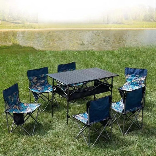 Outdoor Folding Long Table Tourist Portable Storage Egg Roll Table Camping Desk Barbecue Easy To Install Picnic Outdoor Tables