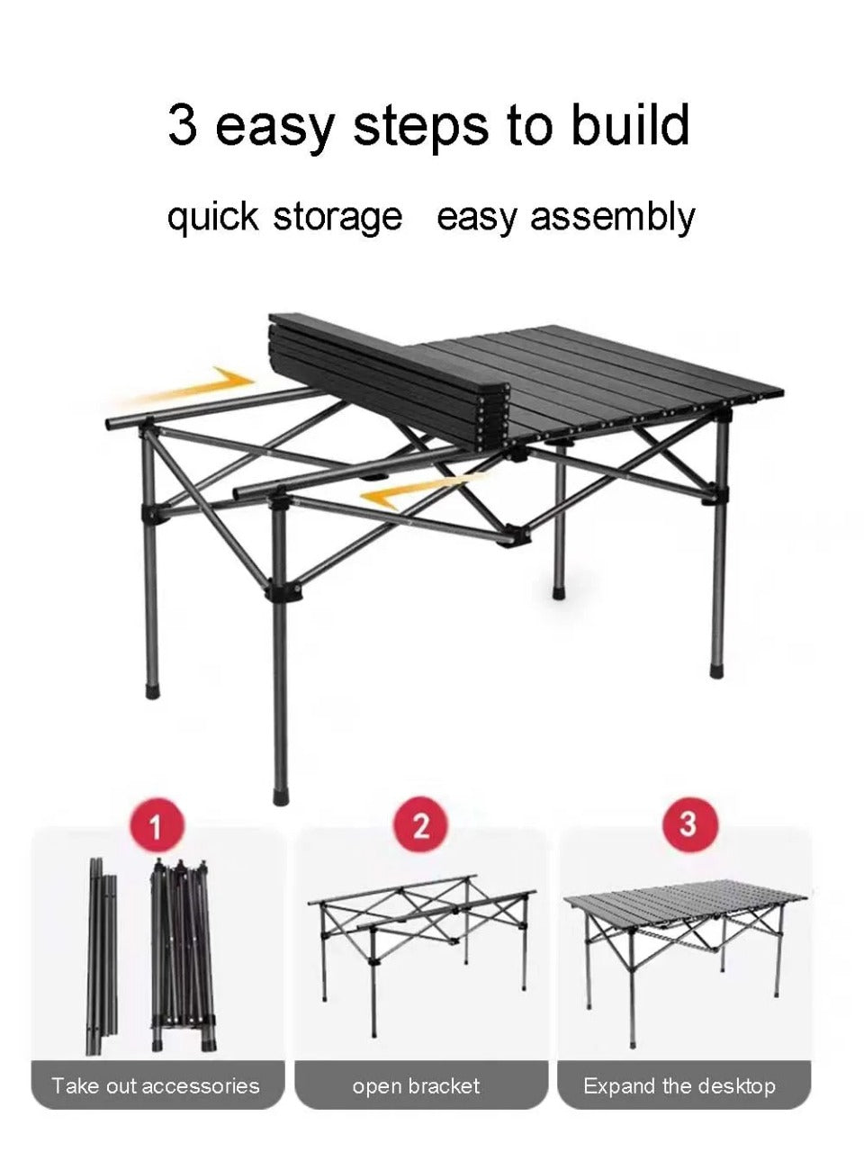 Outdoor Folding Long Table Tourist Portable Storage Egg Roll Table Camping Desk Barbecue Easy To Install Picnic Outdoor Tables