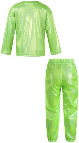 Kaerm Boys Dance Costume Set with Harem Pants and Glittery T-Shirt
