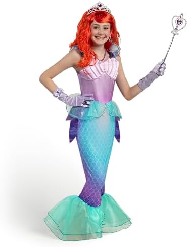 Spooktacular Mermaid Princess Costume Dress Up Set for Girls