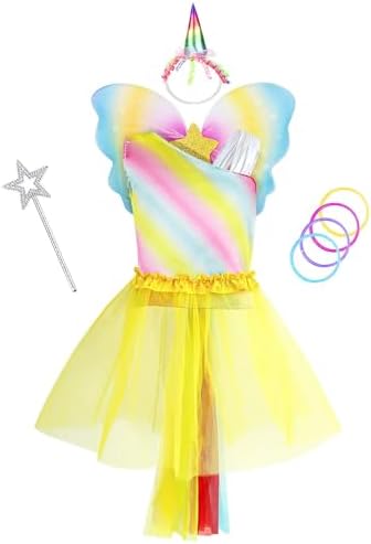 Jeowoqao Girl Dress Up Trunk Set 19 Pcs Princess Costume