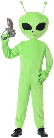 Alien Kids Costume - Galactic Over-sized Alien Jumpsuit with Hood Gloves