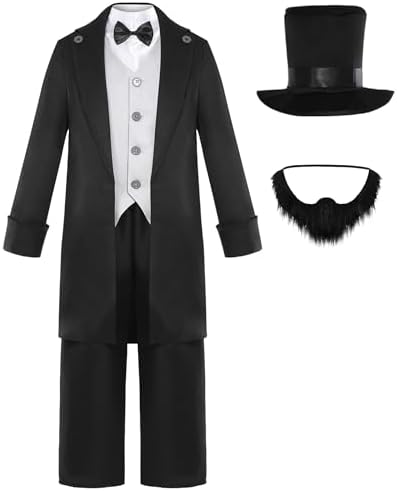 Abraham Lincoln Costume Boys Halloween Presidents Day Dress Up