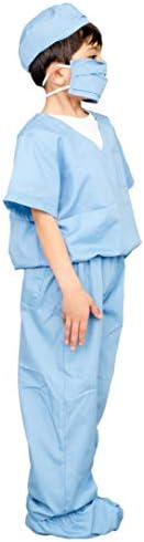 Costume Agent Doctor Scrubs Kids Blue Halloween Costume Set