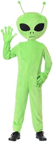 Alien Kids Costume - Galactic Over-sized Alien Jumpsuit with Hood Gloves