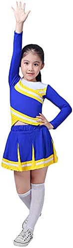 Achiyi Little Girls 2-Piece High School Cheerleading Uniform Costume