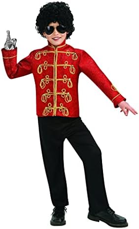 Rubies Michael Jackson ChildsMilitary Jacket Childs Red Costume