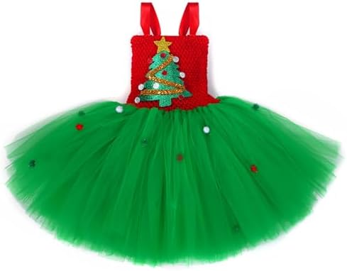 Toddler Girls Christmas Costume Mesh Tulle Dress with LED Headband Set 1