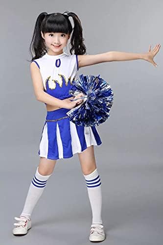 Lolanta Girls Cheerleader Costume Pleated Skirt Set w Pom Poms