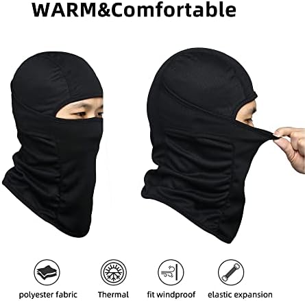 Black Youth Ski Mask Kids Warmers for Football and Hunting
