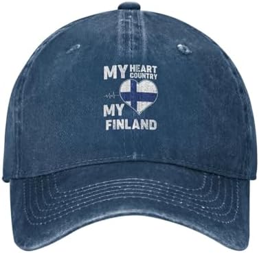 My Heart My Country My Finland Baseball Cap Durable Dad Hat