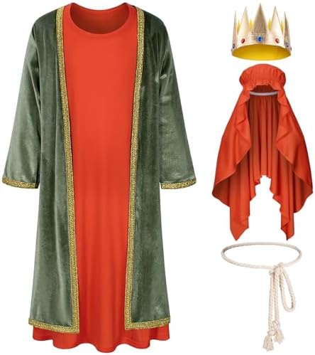 3 Wise Men Costume for Boys - Biblical Nativity Season Shirt Accessories
