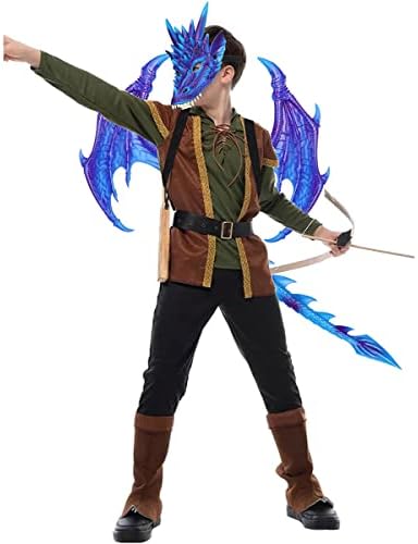 HoVoltaChildrens Dragon Wing Costume Dinosaur Tail Mask Set for Kids Halloween Costume