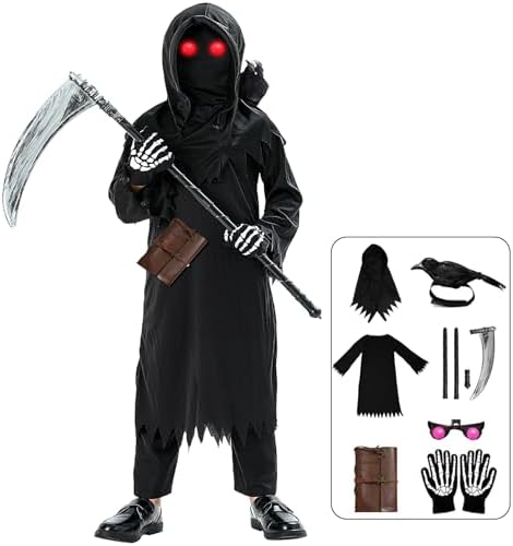 Onory Halloween Costume Kids Grim Reaper Costume Scary Halloween Party Favors