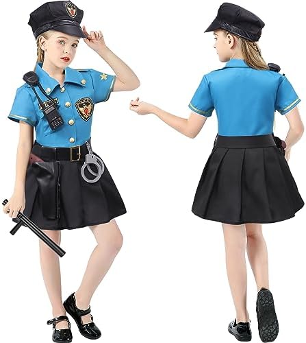 Girls Police Costume Kids Halloween