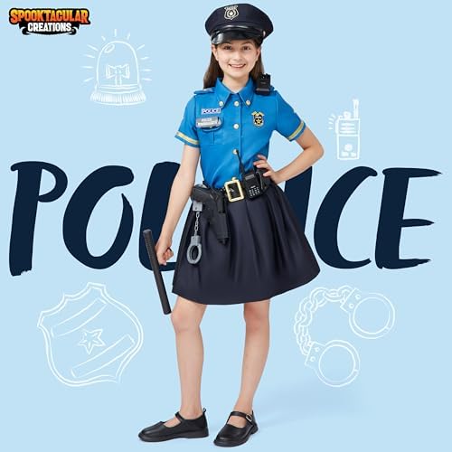 Spooktacular Halloween Police Officer Costume for Girls