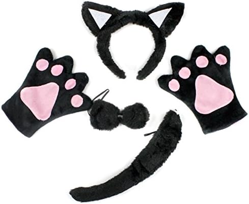 Petitebella Black Cat Costume for Kids 4pcs