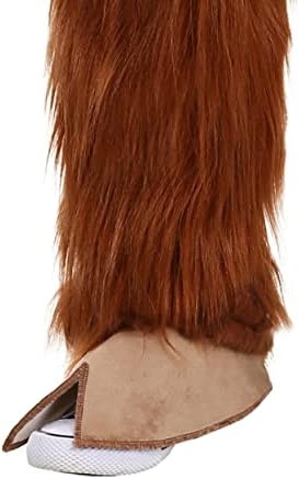 Kids Highland Cow Costume Faux Fur Velour Jumpsuit Adjustable Hood X-Large