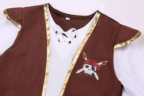 Kids Pirate Costume with Accessories Halloween Party Set for Boys