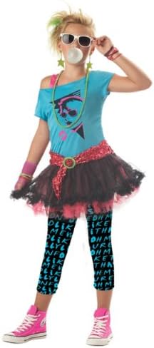 80s Valley Girl Child Costume Blue Medium 8-10