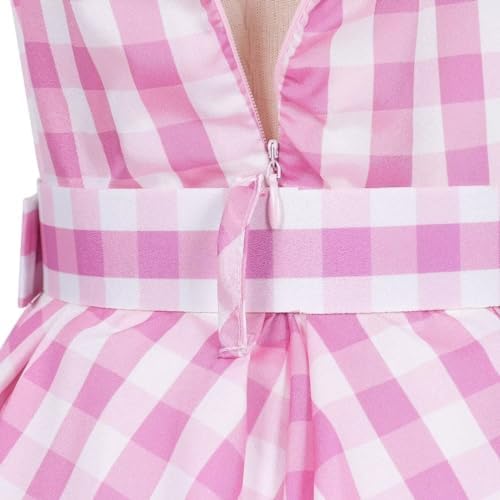 SZ-TONDA Girls Pink Plaid Costume Dress - Movie Cosplay Birthday Halloween Party Outfit
