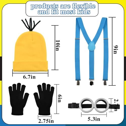VanILD Steampunk Accessories 4PC costume Steampunk Goggles Beanie Hats Gloves and Suspenders