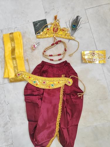 Krishna Costume for Kids Blue Silk Dress for Boys