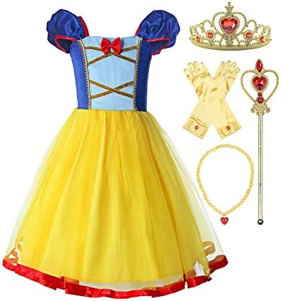 Reli Beauty Girls Backless Princess Dress with Yellow Accessories 6-7Y