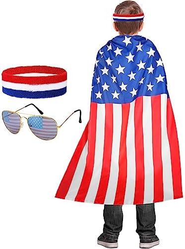 Catching the 4th of July Spirit Mepase American Flag Kids Halloween Costumes Bundle