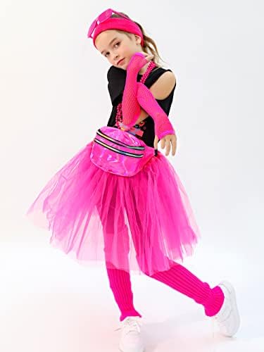 GIRLS 80s Retro Cosplay Complete Set Pink