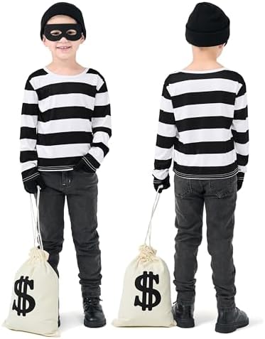 FancyFun Robber Kids Halloween 5-in-1 Costumes Set Perfect for Boys