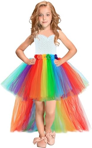 Elegant Handmade Girls Party Evening Dress with Train