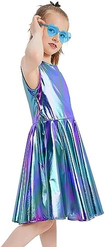 Techcity Girls Sparkle Flared Metallic Dress with Sunglasses