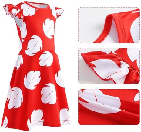 Hawaiian Princess Costume Dress for Kids with Flower Leis and Hair Clip
