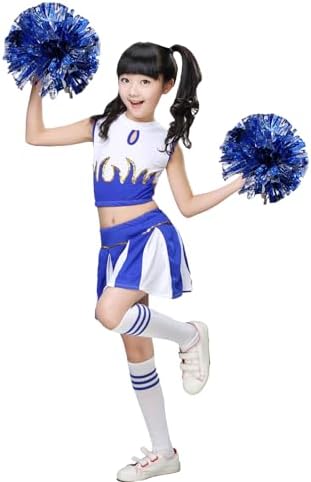 Lolanta Girls Cheerleader Costume Pleated Skirt Set w Pom Poms