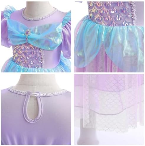 HIHCBF Girls Mermaid Princess Costume for Halloween More