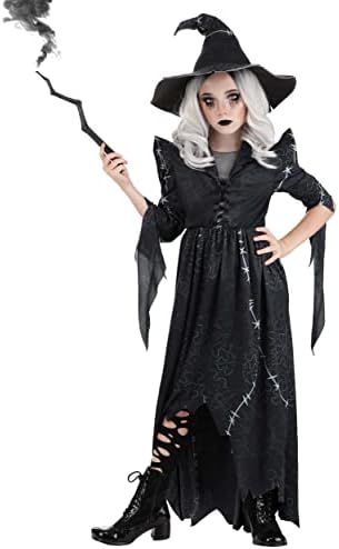 Fun Girls Gothic Stitch Witch Costume Girls Enchantress Halloween Outfit