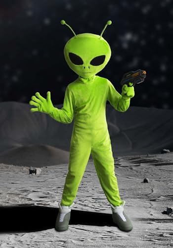 Alien Kids Costume - Galactic Over-sized Alien Jumpsuit with Hood Gloves