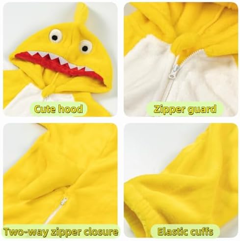 LOLANTA Dinosaur Shark Flannel Jumpsuit Kids Costume