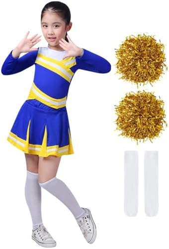 Achiyi Little Girls 2-Piece High School Cheerleading Uniform Costume