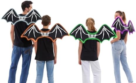 HSCTEK Light Up Bat Wings Cool Halloween costume for Kids Adults