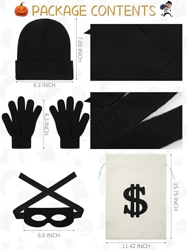 FancyFun Robber Kids Halloween 5-in-1 Costumes Set Perfect for Boys