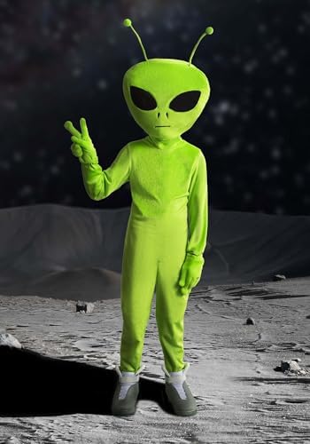 Alien Kids Costume - Galactic Over-sized Alien Jumpsuit with Hood Gloves