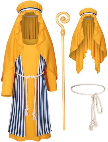Tokyo Reengers Kids Shepherd Nativity Costume Joseph Boys Halloween and Cosplay Costume Set