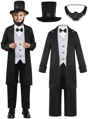 Abraham Lincoln Costume Boys Halloween Presidents Day Dress Up