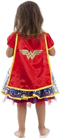Warner Bros Justice League Wonder Woman Girls Cosplay Costume Dress Cape Headband