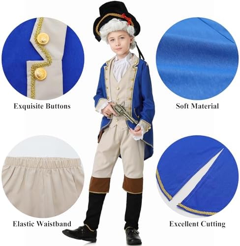 George Washington Kids Costume Boys Founding Father Costume Historical Sh