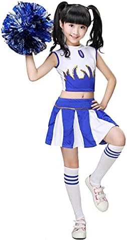 Lolanta Girls Cheerleader Costume Pleated Skirt Set w Pom Poms