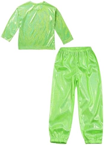 Kaerm Boys Dance Costume Set with Harem Pants and Glittery T-Shirt